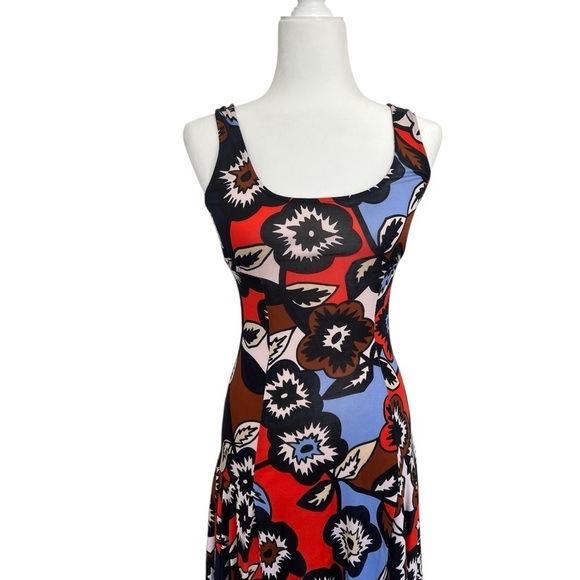 Diane von Furstenberg Silk A-Line Knit Slip Bold Floral Print Dress Size XS (0) - Picture 9 of 9